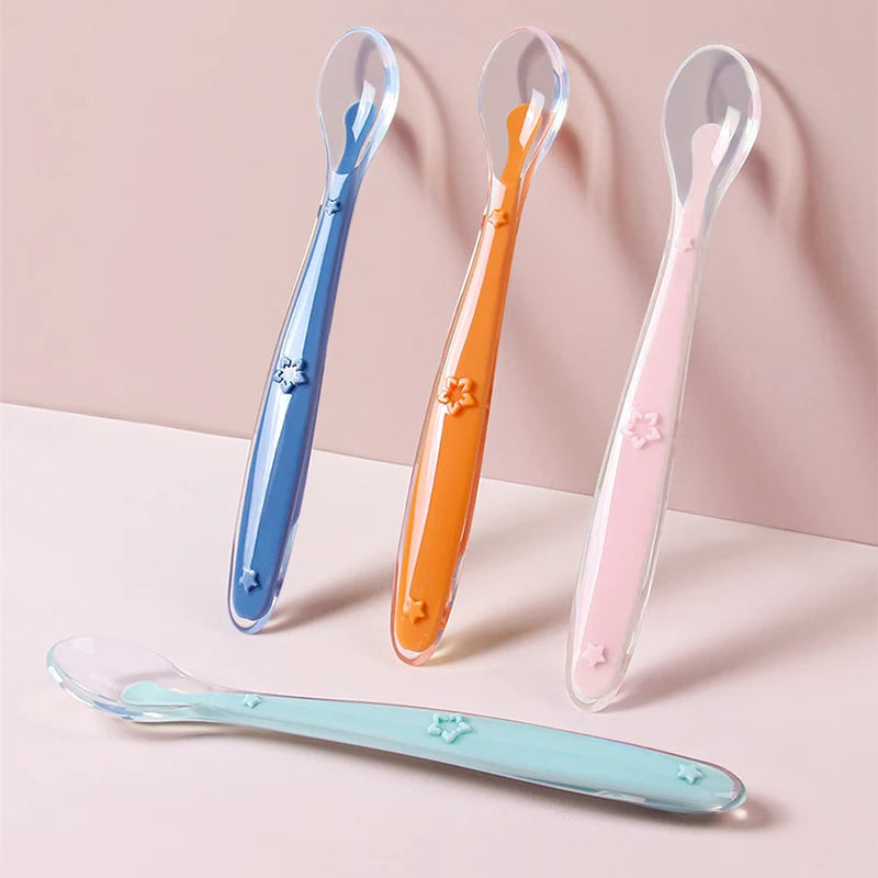 2 pcs Silicone Baby Spoon