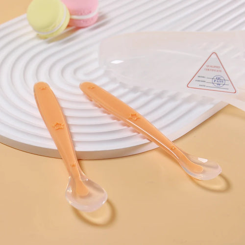 2 pcs Silicone Baby Spoon