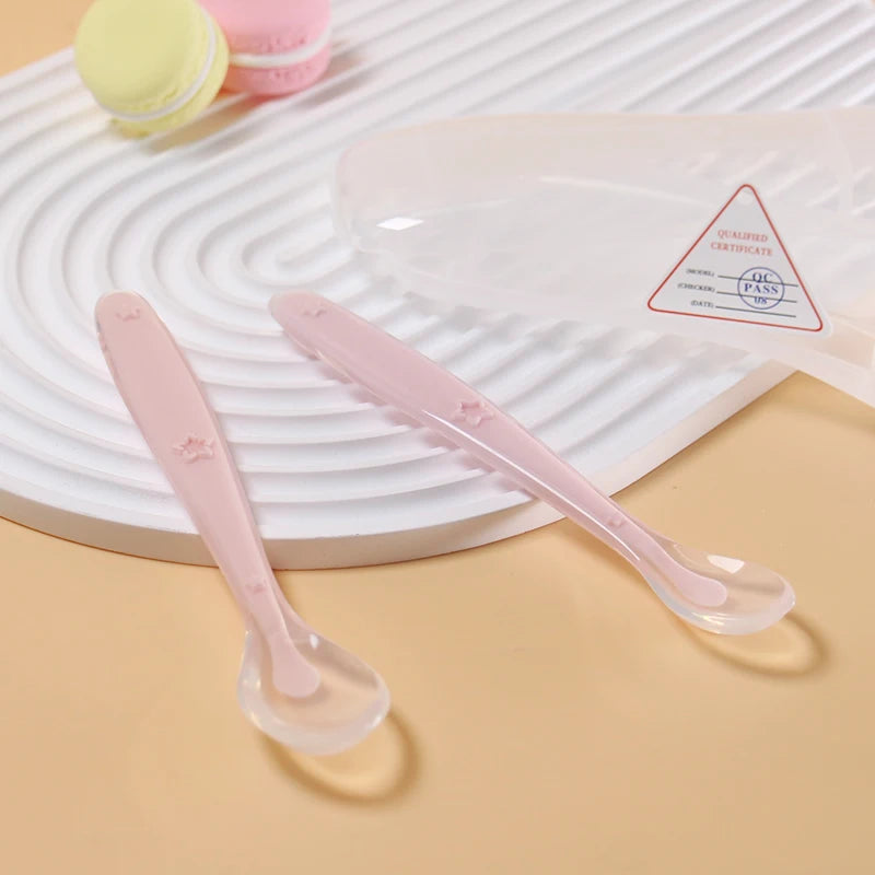 2 pcs Silicone Baby Spoon