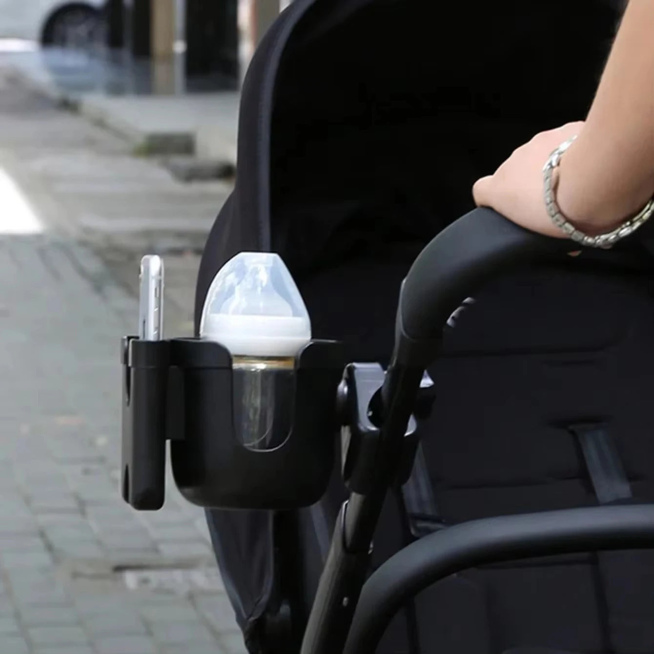 Bottle holder for baby stroller